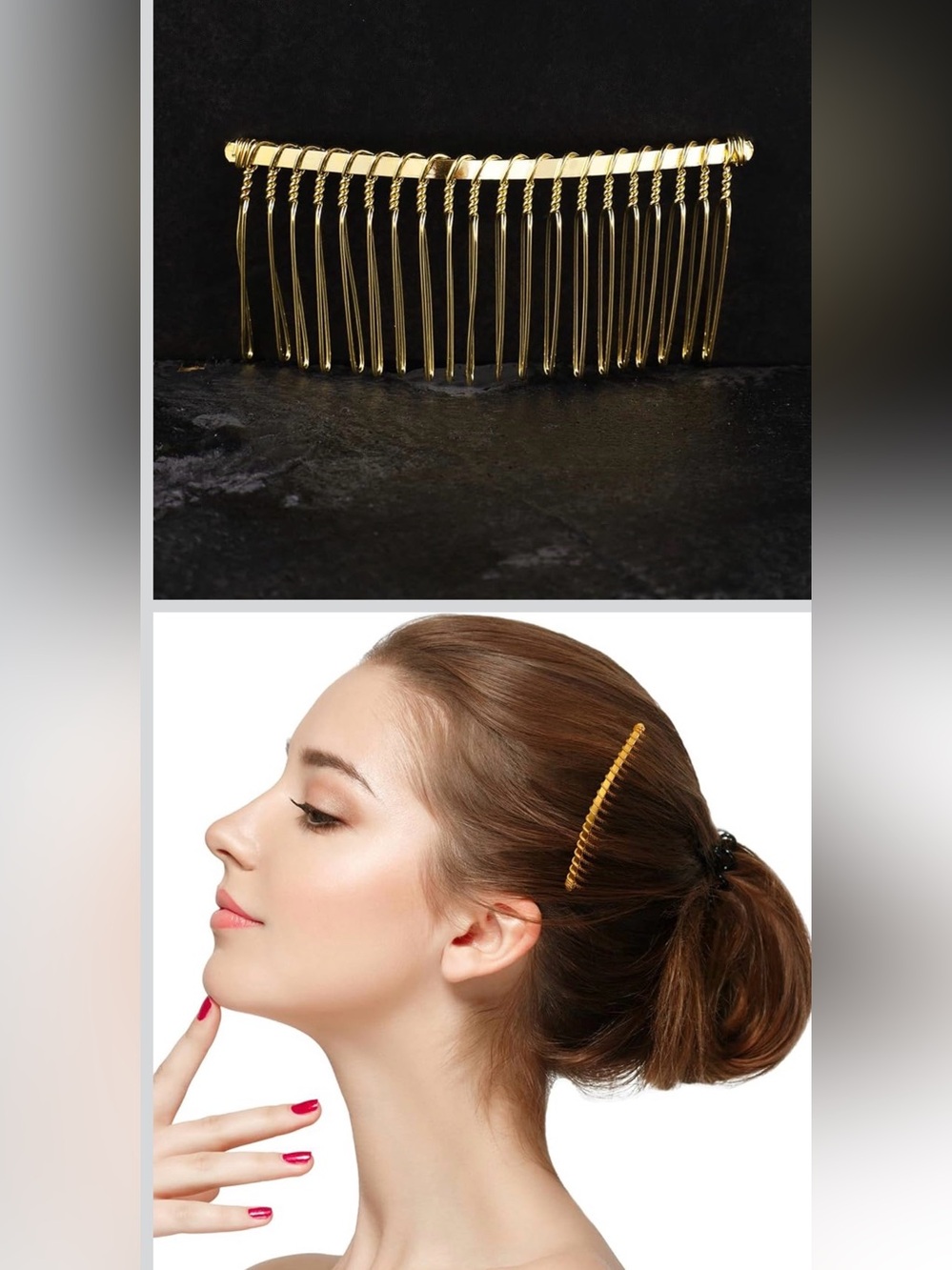 $2 w/ bundle-Set of Gold Combs - gold color